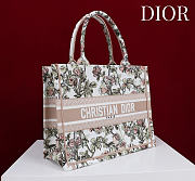 Medium Dior Book Tote Latte Multicolor Rosier de Dior Embroidery - 36x27.5x16.5cm - 5