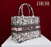 Medium Dior Book Tote Pink Multicolor Millefiori Embroidery - 36x27.5x16.5cm - 3