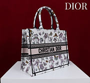 Medium Dior Book Tote Latte Multicolor Butterflies & Iris Embroidery - 36x27.5x16.5cm - 6