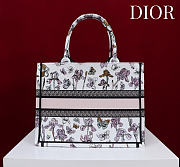 Medium Dior Book Tote Latte Multicolor Butterflies & Iris Embroidery - 36x27.5x16.5cm - 3