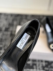 Jimmy Choo Auria 70 Black Soft Spazzolato Pumps with Velvet and Crystal Bow - 2