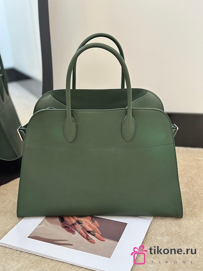 The Row Soft Margaux 15 Bag in Calfskin Leather Forest Green - 38x24x27cm - 1