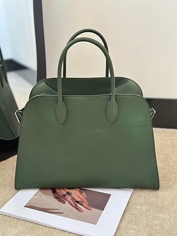 The Row Soft Margaux 15 Bag in Calfskin Leather Forest Green - 38x24x27cm
