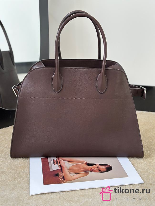The Row Soft Margaux 15 Bag in Calfskin Leather Chocolate - 38x24x27cm - 1