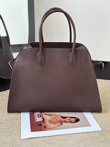 The Row Soft Margaux 15 Bag in Calfskin Leather Chocolate - 38x24x27cm