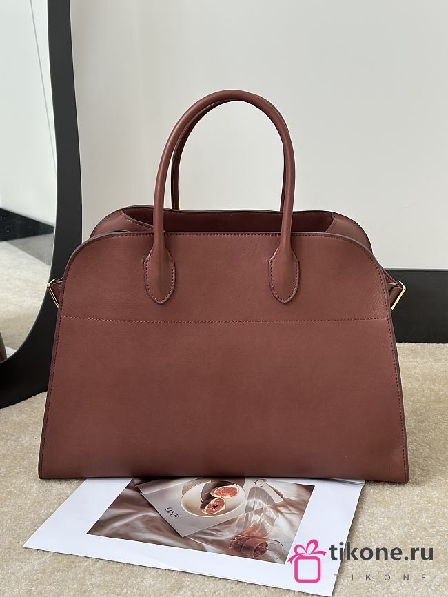 The Row Soft Margaux 15 Bag in Calfskin Leather Brick Brown - 38x24x27cm - 1