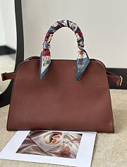 The Row Soft Margaux 15 Bag in Calfskin Leather Brick Brown - 38x24x27cm - 3