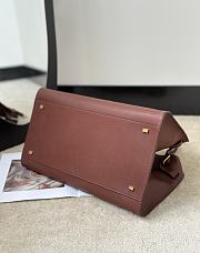 The Row Soft Margaux 15 Bag in Calfskin Leather Brick Brown - 38x24x27cm - 4