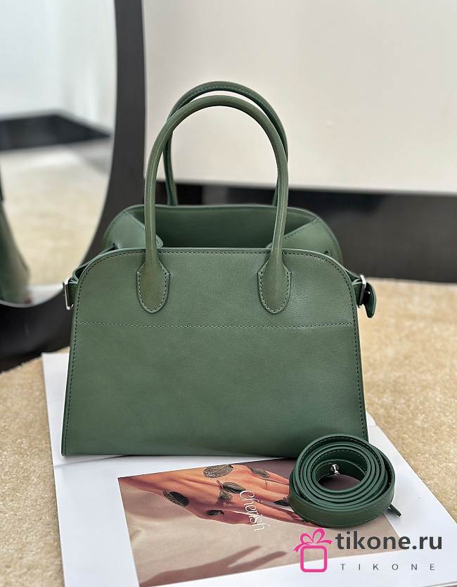 The Row Soft Margaux 10 Bag in Calfskin Leather Forest Green - 25.5x18x19cm - 1