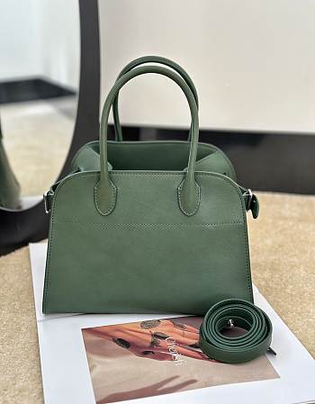 The Row Soft Margaux 10 Bag in Calfskin Leather Forest Green - 25.5x18x19cm