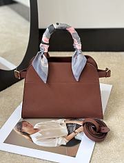 The Row Soft Margaux 10 Bag in Calfskin Leather Brick Brown - 25.5x18x19cm - 2