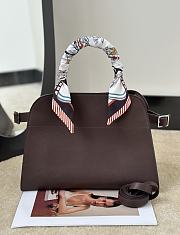 The Row Soft Margaux 10 Bag in Calfskin Leather Chocolate - 25.5x18x19cm - 4
