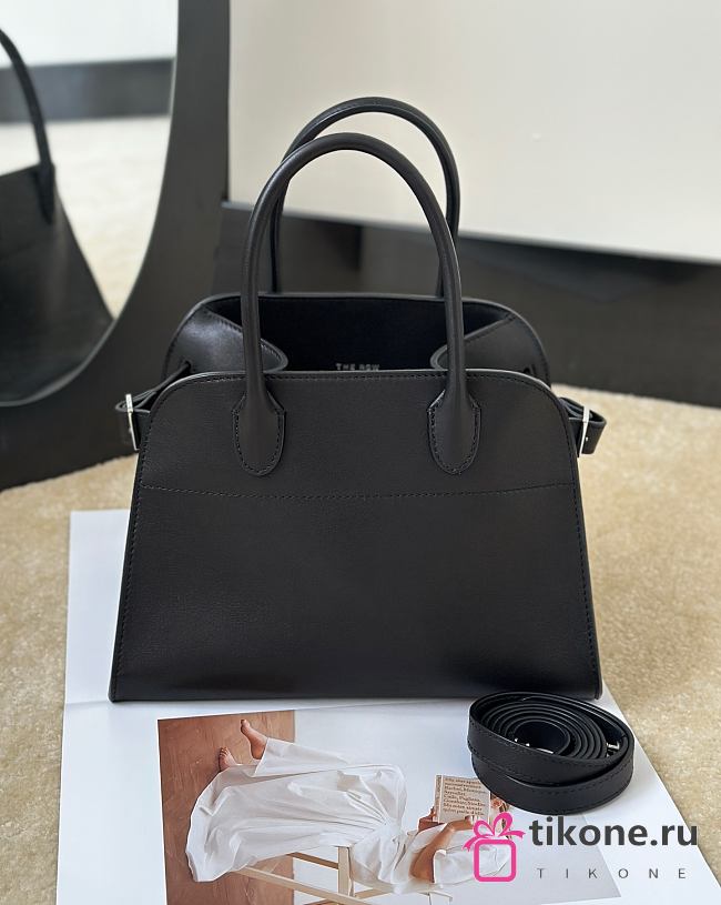 The Row Soft Margaux 10 Bag in Calfskin Leather Black Silver - 25.5x18x19cm - 1