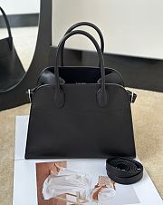 The Row Soft Margaux 10 Bag in Calfskin Leather Black Silver - 25.5x18x19cm - 6