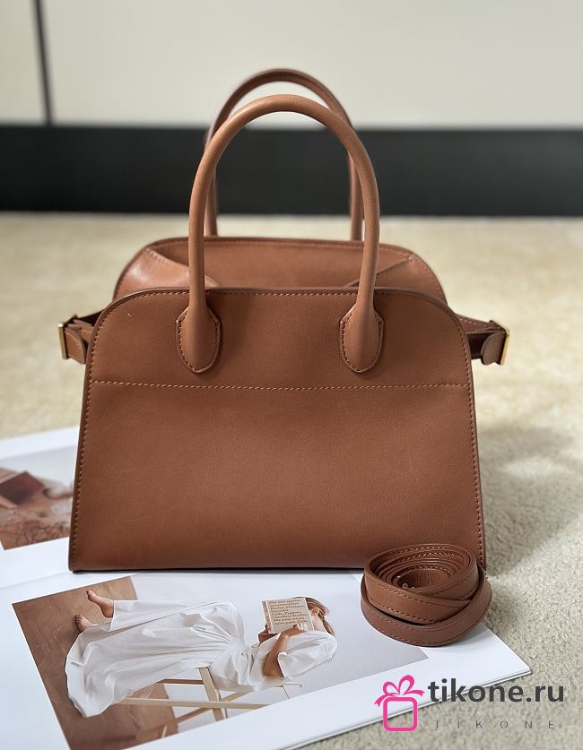 The Row Soft Margaux 10 Bag in Calfskin Leather Brown - 25.5x18x19cm - 1