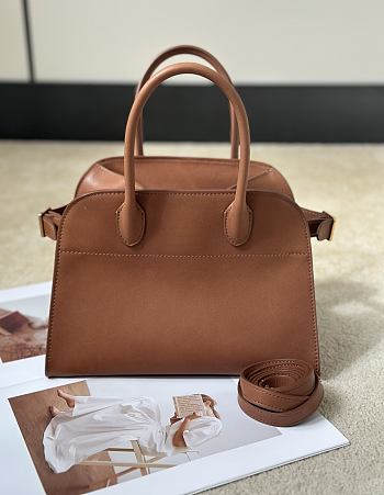 The Row Soft Margaux 10 Bag in Calfskin Leather Brown - 25.5x18x19cm