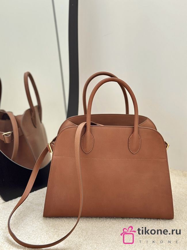 The Row Soft Margaux 12 Bag in Calfskin Leather Brown - 30.5x23x19cm - 1