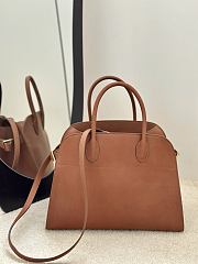 The Row Soft Margaux 12 Bag in Calfskin Leather Brown - 30.5x23x19cm - 2