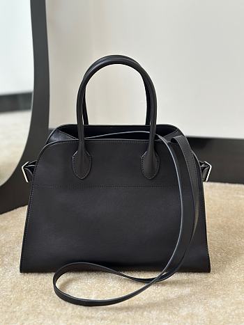 The Row Soft Margaux 12 Bag in Calfskin Leather Black - 30.5x23x19cm