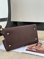The Row Soft Margaux 12 Bag in Calfskin Leather Chocolate - 30.5x23x19cm - 3
