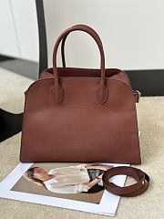 The Row Soft Margaux 12 Bag in Calfskin Leather Brick Brown - 30.5x23x19cm - 1