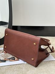 The Row Soft Margaux 12 Bag in Calfskin Leather Brick Brown - 30.5x23x19cm - 2
