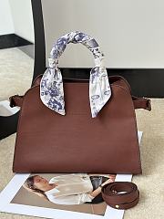 The Row Soft Margaux 12 Bag in Calfskin Leather Brick Brown - 30.5x23x19cm - 4