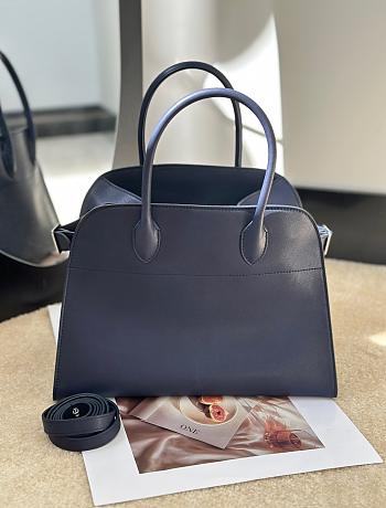 The Row Soft Margaux 12 Bag in Calfskin Leather Navy - 30.5x23x19cm