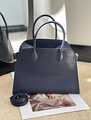 The Row Soft Margaux 12 Bag in Calfskin Leather Navy - 30.5x23x19cm - 5