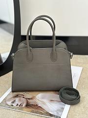 The Row Soft Margaux 10 Bag in Calfskin Leather Taupe Gray - 25.5x18x19cm - 1