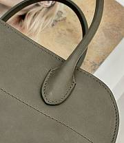 The Row Soft Margaux 10 Bag in Calfskin Leather Taupe Gray - 25.5x18x19cm - 4