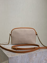 YSL Gaby Zipped Pouch In Canvas Natural - 19x12x3cm - 2