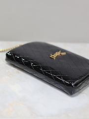 YSL Gaby Zipped Pouch In Quilted Patent Black - 19x12x3cm - 6
