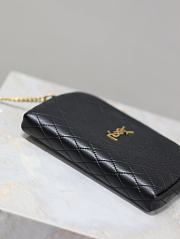 YSL Gaby Zipped Pouch In Quilted Lamskin Black - 19x12x3cm - 2