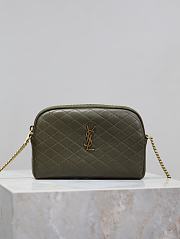 YSL Gaby Zipped Pouch In Quilted Lamskin Green - 19x12x3cm - 6
