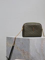YSL Gaby Zipped Pouch In Quilted Lamskin Green - 19x12x3cm - 4