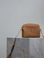 YSL Gaby Zipped Pouch In Quilted Lamskin Brown - 19x12x3cm - 6