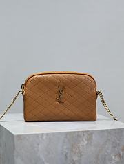 YSL Gaby Zipped Pouch In Quilted Lamskin Brown - 19x12x3cm - 5
