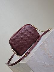 YSL Gaby Zipped Pouch In Quilted Lamskin Burgundy - 19x12x3cm - 5