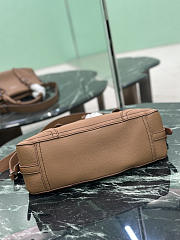 Prada Large Leather Tote Bag In Irregular Grain Brown 1BG604 - 35×22×11cm - 4