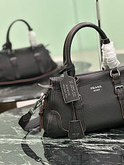 Prada Large Leather Tote Bag In Irregular Grain Black 1BG604 - 35×22×11cm - 3