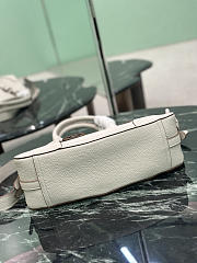 Prada Large Leather Tote Bag In Irregular Grain White 1BG604 - 35×22×11cm - 5