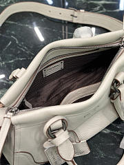 Prada Large Leather Tote Bag In Irregular Grain White 1BG604 - 35×22×11cm - 3