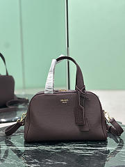 Prada Large Leather Top Handle Bag Clay Burgundy 1BB148 - 33x22x14cm - 1