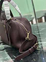 Prada Large Leather Top Handle Bag Clay Burgundy 1BB148 - 33x22x14cm - 4