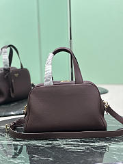 Prada Large Leather Top Handle Bag Clay Burgundy 1BB148 - 33x22x14cm - 3