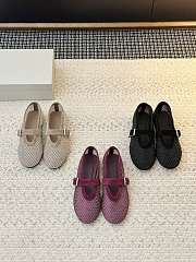 Alaia Ballet Flats In Strass Fishnet Gray  - 4