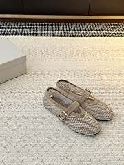 Alaia Ballet Flats In Strass Fishnet Gray  - 3