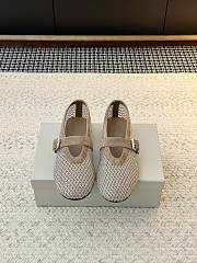 Alaia Ballet Flats In Strass Fishnet Gray  - 2