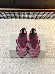 Alaia Ballet Flats In Strass Fishnet Red - 1